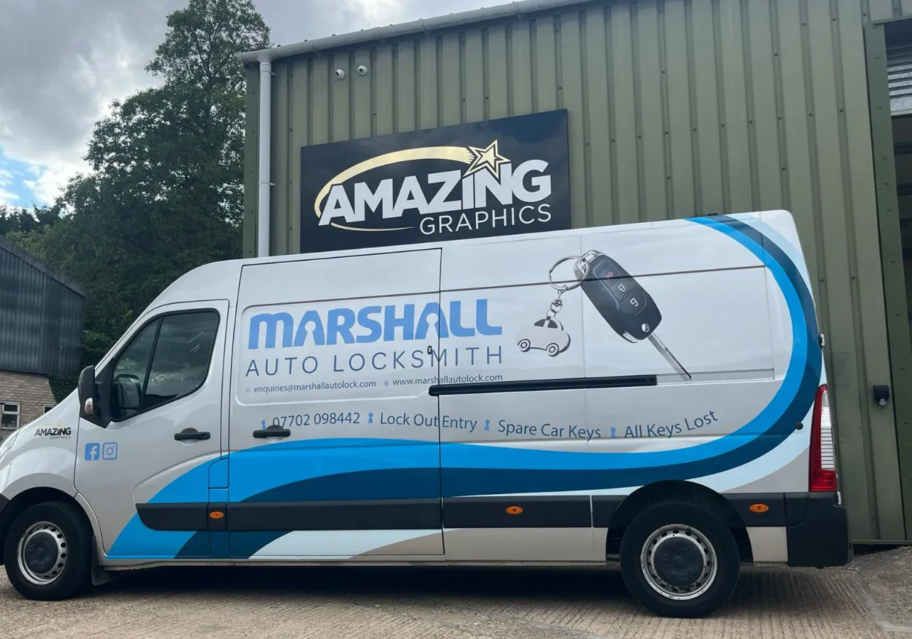 Marshall Auto Locksmiths liveried van, providing auto locksmith cover in Cambridge